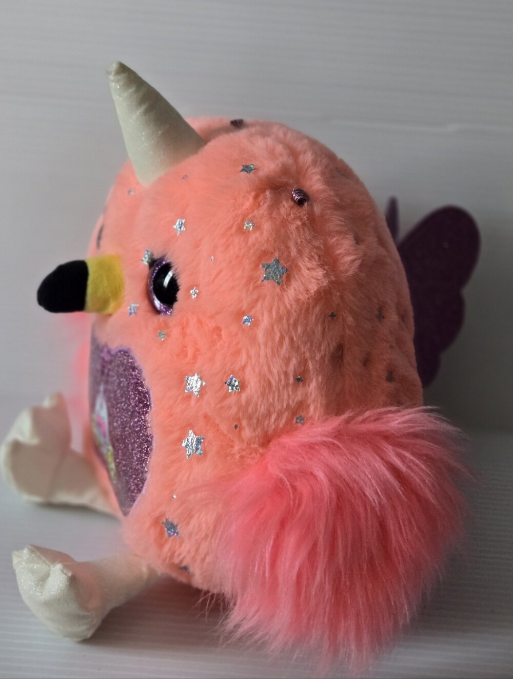 ZURU Rainbocorns Sparkle Heart Surprise Series 2 Pink Unicorn Bird Plush Glitter - Picture 3 of 5